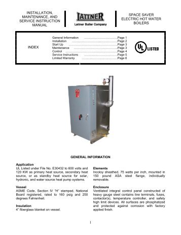 Space Saver - Lattner Boiler Company