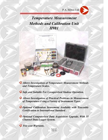 Temperature Measurement Methods and Calibration Unit H981