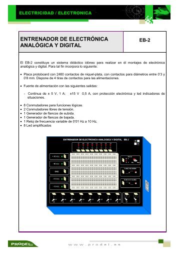 entrenador de electrónica analógica y digital eb-2