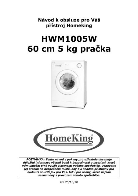 HWM1005W 60 cm 5 kg pračka - baumatic.cz