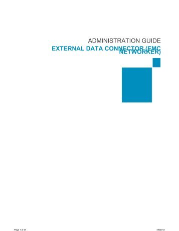 administration guide external data connector (emc ... - CommVault