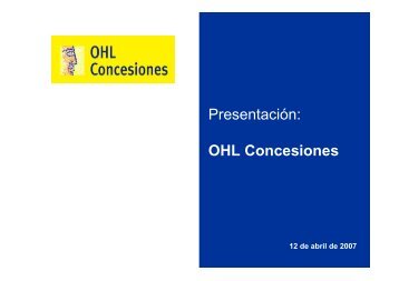 Presentación: OHL Concesiones