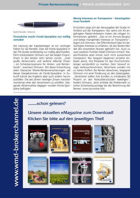 Private Altersvorsorge 2012 - Das eMagazin!