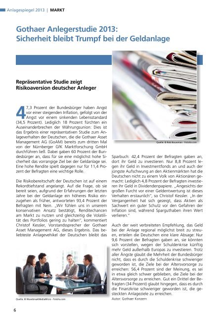 Anlagespiegel für Berater 2013 - Das eMagazin!