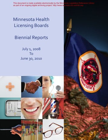 Minnesota Health Licensing Boards Biennial Reports
