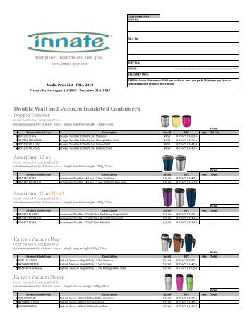 Fall 2012 Media Price List