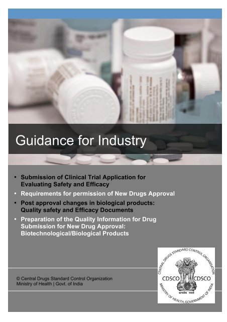 CDSCO - Guidance for Industry - Central Drugs Standard Control ...