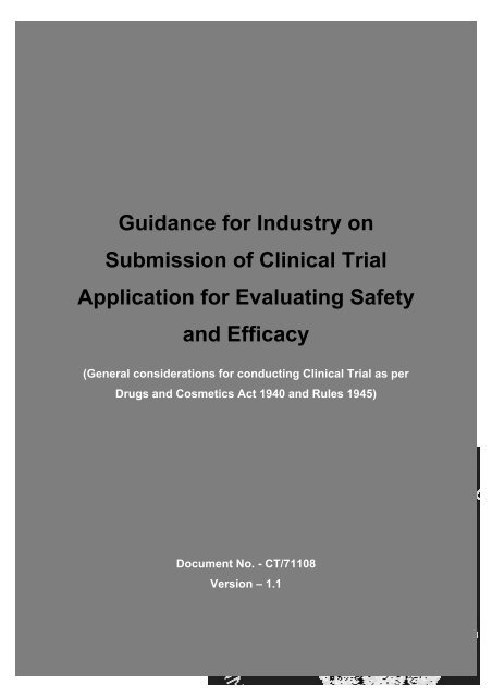 CDSCO - Guidance for Industry - Central Drugs Standard Control ...