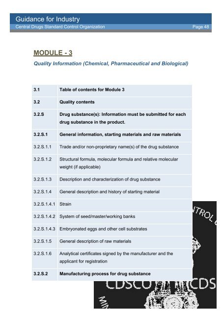 CDSCO - Guidance for Industry - Central Drugs Standard Control ...