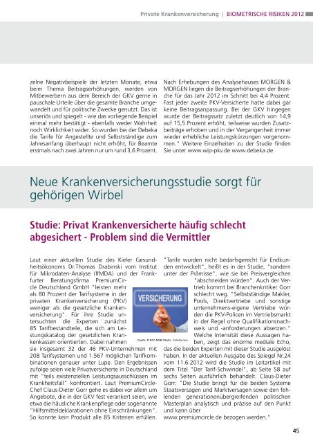 Biometrische Risiken 2012 - Das eMagazin!