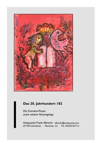 Das 20. Jahrhundert 182 - Antiquariat Frank Albrecht