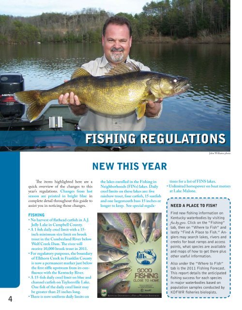 FISHING REGULA TIONS FISHING REGULATIONS Kentucky Lake