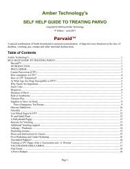 Self Help – Treating Parvo - Amber Technology