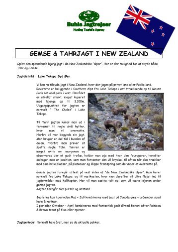 GEMSE & TAHRJAGT I NEW ZEALAND - Buhls Jagtrejser