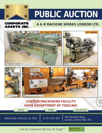 A & B MAchine Works London Ltd. - Corporate Assets Inc.