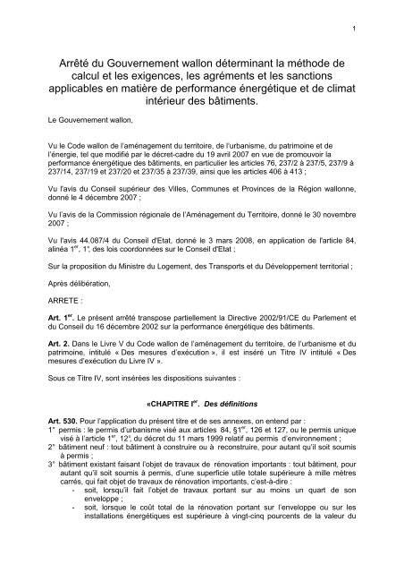 AGW PEB - Energie Wallonie