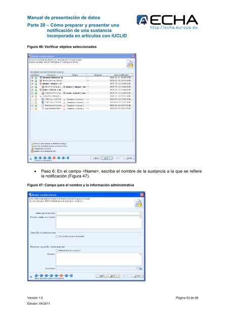 Manual de presentación de datos - ECHA - Europa
