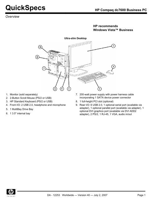 HP Compaq dc7600 Business PC - NTS Computers Technology