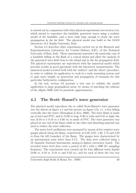 Numerical modeling of waves for a tsunami early warning system