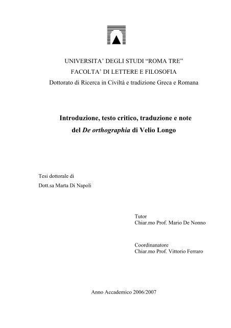 Introduzione, testo critico, traduzione e note del De orthographia di ...