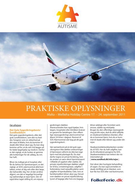 PRAKTISKE OPLYSNINGER - Landsforeningen Autisme