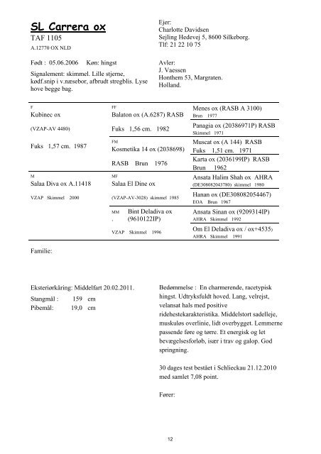 Årsskrift 2010 - Trakehner Avlsforbundet i Danmark