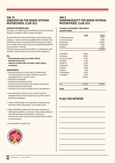 Sidevogna nr. 1 - 2013 - Norsk Veteran Motorsykkel Club