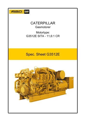 Spec. Sheet G3512E CATERPILLAR - Pon / Cat