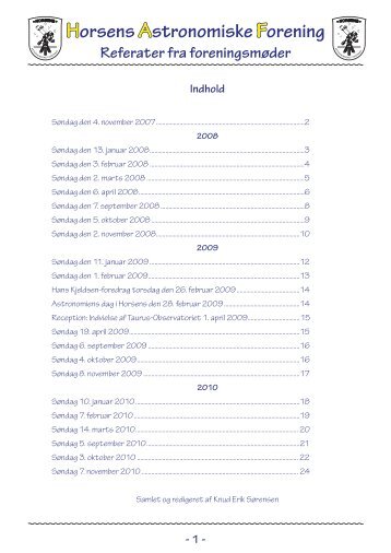 2007 - 2010 (pdf) - Horsens Astronomiske Forening