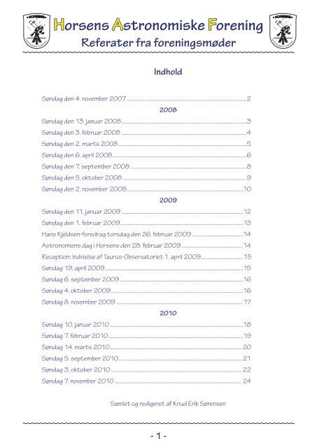 2007 - 2010 (pdf) - Horsens Astronomiske Forening