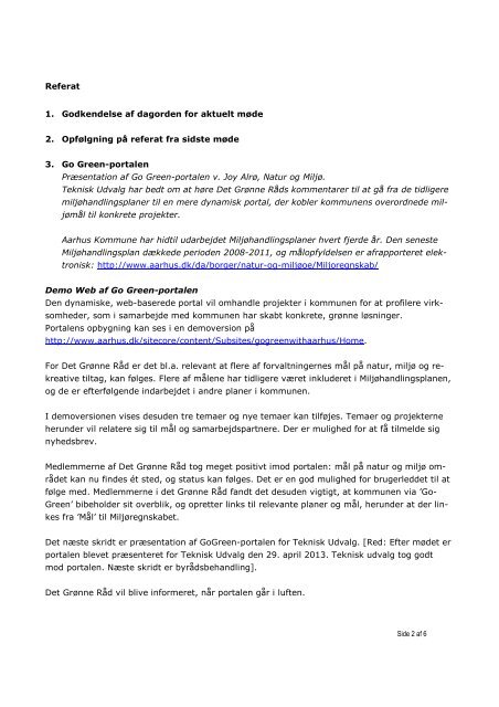 Referat af møde i Det Grønne Råd den 4. april 2013 (pdf ... - Aarhus.dk