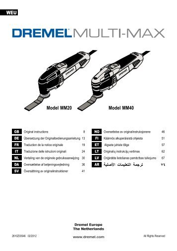 WEU Model MM20 Model MM40 - Dremel