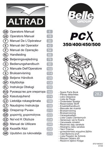 Operators Manual Operators Manual Manuel De L ... - Altrad Fort