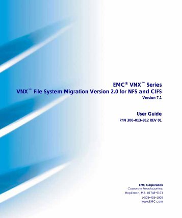 VNX File System Migration Version 2.0 for NFS and CIFS - EMC