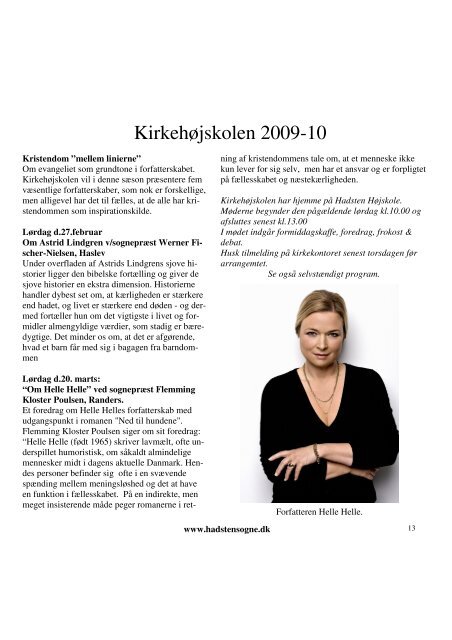 Kirkeblad.febr. 2010 - Hadsten sogne