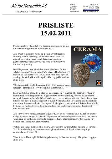 Prisliste-150211 - Alt for Keramikk AS