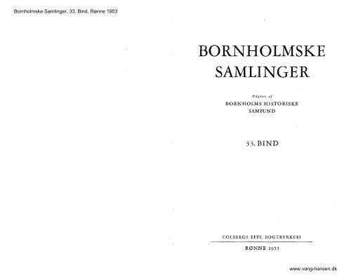 Bornholmske Samlinger - Bind - Rønne