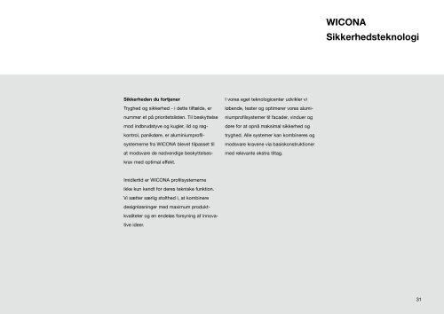 WICONA information om 2006 systemerne for arkitekter og rådgivere
