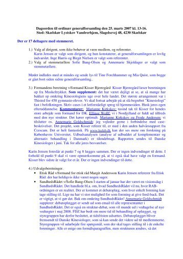 Dagsorden til ordinær generalforsamling den 25. marts 2007 kl. 13 ...