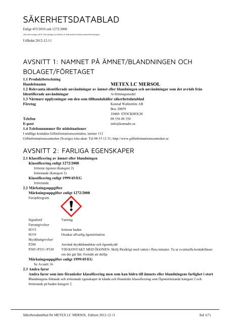 METEX LC MERSOL - Konrad Wahlström