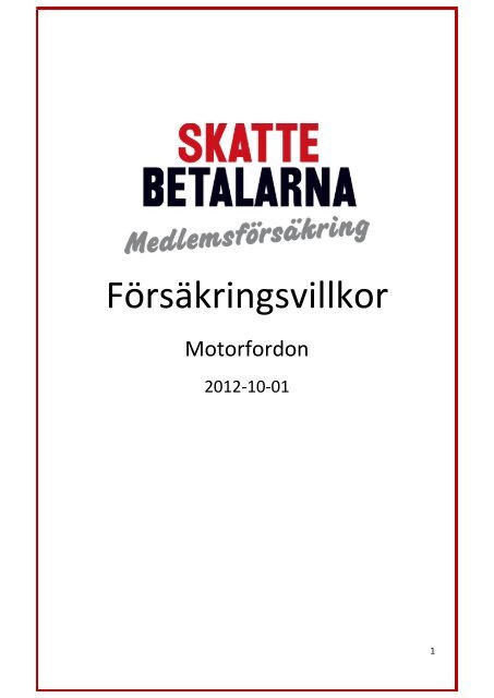 Villkor Motorfordon - Skattebetalarna