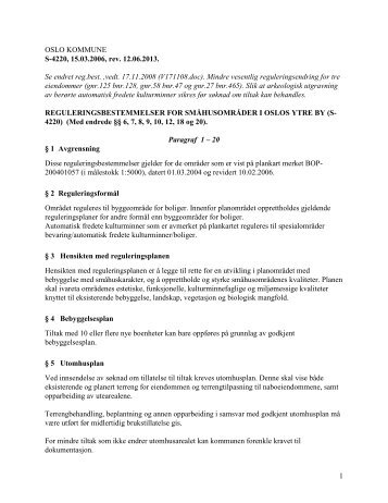 Reguleringsbestemmelser vedtatt 12062013 sak 238 alle paragrafer