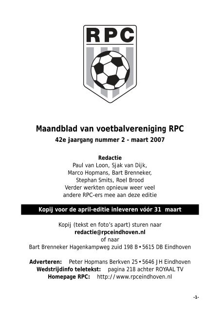 februari/maart - RPC Eindhoven