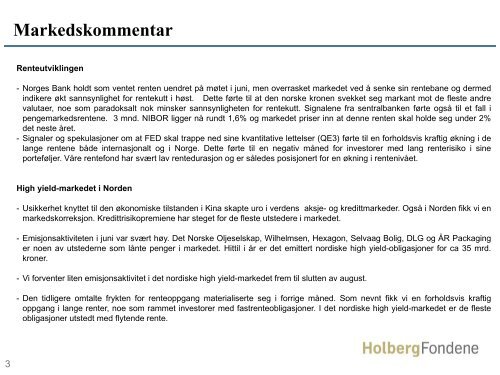 Månedsrapport Holberg Kreditt pp g - Holberg Fondene