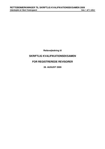 skriftlig kvalifikationseksamen for registrerede ... - Erhvervsstyrelsen