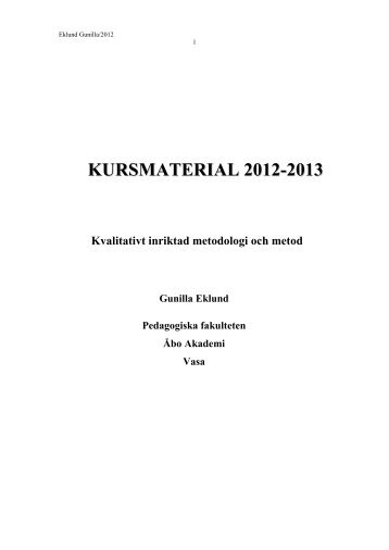 KURSMATERIAL 2012-2013 - Åbo Akademi