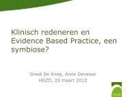 Klinisch redeneren en Evidence Based Practice, een ... - Exposz