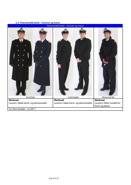 Sjøforsvarets uniformsbestemmelser