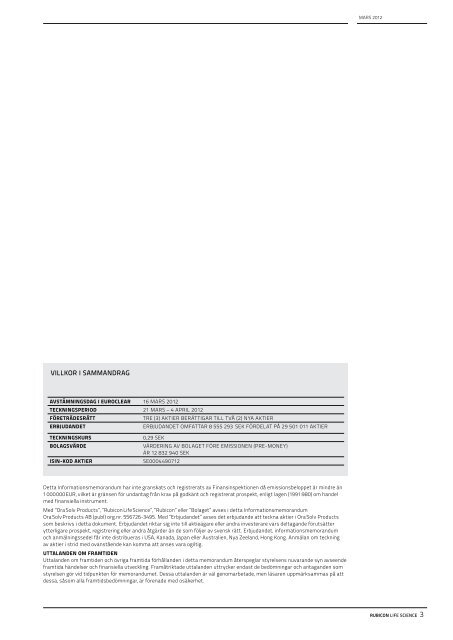 1. Memorandum - AktieTorget