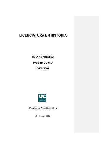 Titulación: Licenciatura en Historia Plan: 1999 - Universidad de ...